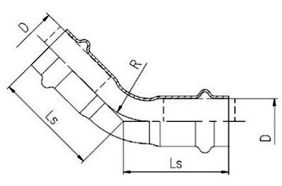 A型45°彎頭-銹鋼彎頭管件