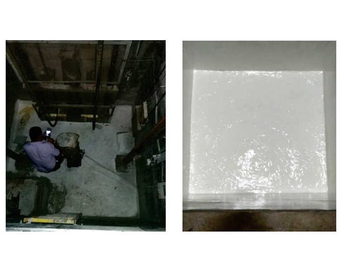 背水壓反滲漏防水涂料+超級(jí)堵漏靈+修補(bǔ)寶電梯井防水修繕